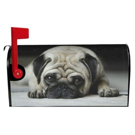 Dujiea Pug Dog Mailbox Cover Mailbox Wraps, Waterproof Mailbox Covers Magnetic Post Box Cover Large Size 25.5"(L) x 21"(W) Garden Yard Outside Farmhouse Home Decor