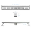 Elefloom Linear Shower Drain, Shower Drain 24 inch with Bar