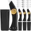 Lizenoz 4PCS Black Fixed Blade Roofing Knife, Heavy Duty Utility