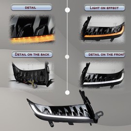 GEEGEETOP Switchback White & Amber LED Front Fog LED Daytime Running Light Sequential Turn Signal DRL Feature Accessories Compatible with Toyota Camry 2025 SE Replacement OEM Trim