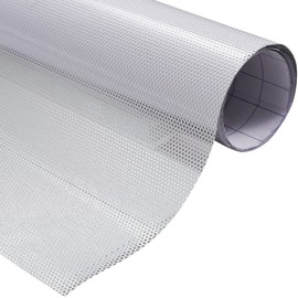 JSCARLIFE White Perforated Vinyl Window Film, Mesh Stickers Room Privacy Window Stickers One Way Vision Window Film Privacy Film for Office Glass Door Sticker Decoration (30CMX120CM)