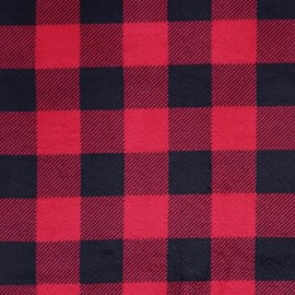 Mook Fabrics Fleece Flannel Buffalo Plaid, Red Cut by The Yard