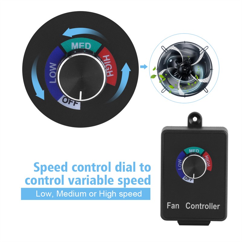 3A Active Duct Fan Variable Speed Dial Controller for Inline