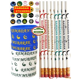 Ramadan Mubarak 700 Pcs-Pencils-Wristbands Stickers Favorite Happy Ramadan Kareem Decoration Arabic Novelty Moroccan Egyptian Lantern stickers رمضان مبارك Islamic Muslim Quran Gifts