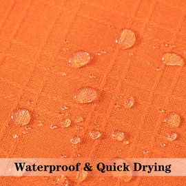 Kevin Textile Pack of 2 Outdoor Waterproof Pillow Covers Checkered Decorative Cushions Sham Throw Pillowcases Shell for Patio Tent Garden Couch Bed Sofa 22x22 Inch Orange