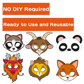 shawntung Animal paper Masks Party gift (22 Packs) for Kids - Safari Party Supplies with 22 Different Types - Great Idea for Pet Zoo Farm Jungle Safari Theme Birthday Part