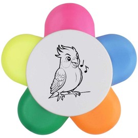 'Cockatiel Singing A Cheerful Tune' Flower Shape Highlighter Pen (HL00030643)