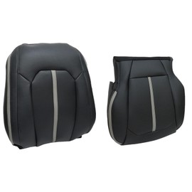 NLQR Front Driver Side Bottom & Top Replacement Seat Covers Black Microfiber Leather Compatible with Ford F150 Platinum Ed 2015 2016 2017 2018 2019 2020