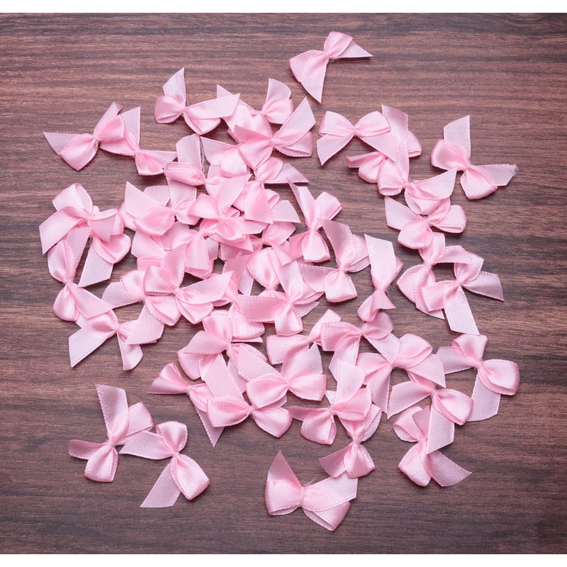 Sowaka 50 Pcs Mini Satin Ribbon Bow 0.9 Inch Small