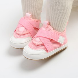 SOFMUO Baby Boy Girl Shoes Breathable Infant Mesh Sneakers Soft Newborn Moccasins Toddler First Walkers(Pink,0-6 Months)