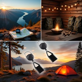 2 Pcs Retractable Lighter Clip Belt with Protective Cover, Lighter Clip, Retractable, Anti Lost Cover, Keychain Belt, Leash for Fishing Hiking, Protective Cover for Camping, Leash