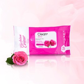 Fashion Colour Platinum Clean It Zero Hand, Face Cleaning Wipes, 25 Wipes, Wet Wipes (Bulgarian Rose, 25N) Pack of 4