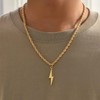 TseenYi Lightning Pendant Necklace Gold Thunder Pendant Necklace Twist Chain