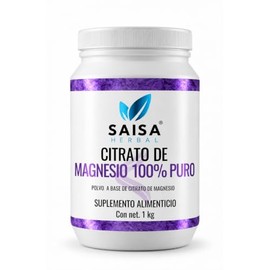Citrato De Magnesio 1 kg | Suplemento Alimenticio | Sin Sabor Saisa Herbal | 100% Puro | Sin Azucar, Conservadores, Saborizantes | Energía, Vitalidad,