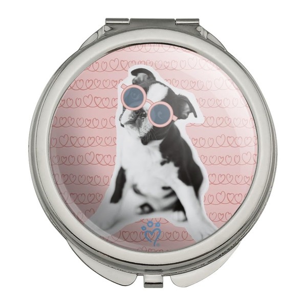 GRAPHICS & MORE Puppy in Pink Glasses Compact Travel Purse