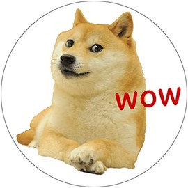 Shiba Inu Wow - 3 Pack Circle Stickers Decals 3" x 3" - Doge Dog Meme Internet