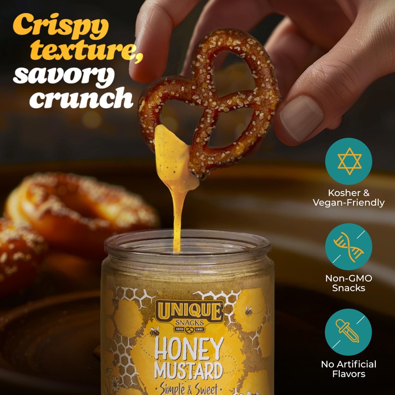 Unique Snacks Knead 'Ems, Sourdough Mini Pretzels, Artisan-Crafted Vegan Snacks,