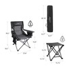 FAIR WIND Oversized Padded Camping Chair with Footrest Stool Set