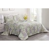 Chezmoi Collection Daisy 3-Piece Printed Patchwork Quilt Set - Purple