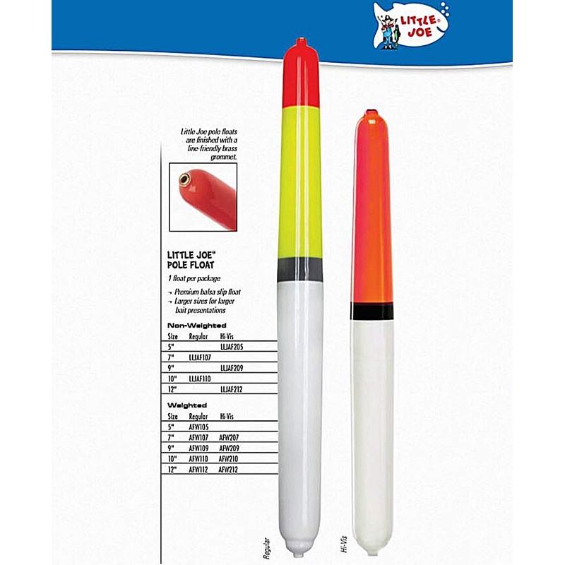 Little Joe AFW105 Pole Floats - Yellow/Red/White - 5 in