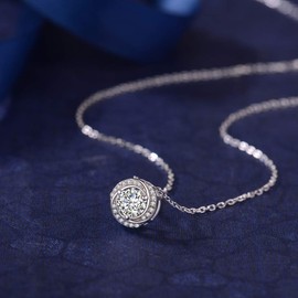 PHNIBIRD Women's Necklace, Finest 5A Zirconia, Pendant, 925 Silver, Accessories, Hypoallergenic, Popular Jewelry, Birthday, Gift, High School Student, School Entrance Ceremony, Birthstone Necklace,