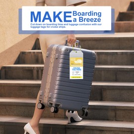 Mziart Cruise Luggage Tag Holder for Carnival, Princess, NCL, Norwegian, MSC, 6 Pack Zip Seal Clear Luggage Tags for Cruise Ships, Cruise Ship Essentials Travel Must Haves