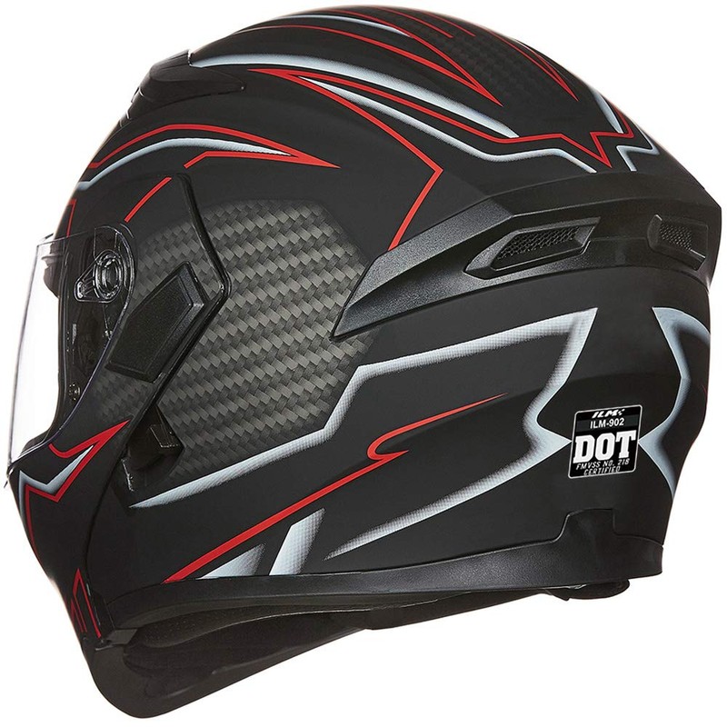 ILM Motorcycle Dual Visor Flip up Modular Full Face Helmet