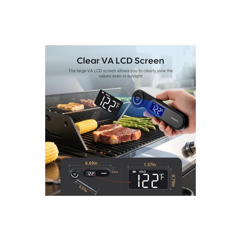 Inkbird Instant Read Meat Thermometer - Fast & Accurate Cooking