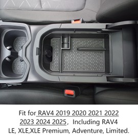 EDBETOS 3PCS Center Console Organizer Tray Set Compatible with Toyota RAV4 2019-2024 2025 and 2021-2025 Prime Accessories Insert Armrest Storage Box, Dash Console Tray,Only Fit 8'' Multimedia Display