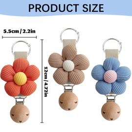 PHIOMUUE 3 Pack Hat Clip for Bag Travel,Cute Flower Hat Clips for Travel on Bag，Hands-Free Hat Holder Clip,Bag Clips for Handbags Backpack Accessories for Outdoor Travel (Orange,Brown,Blue)