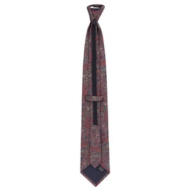 WANYING Zip Tie 8 cm Classic Tie Pre-Tied with Zip Security Safety Tie for Men Business Tie Formal Business Wedding Length 48 cm, Paisley Brown & Orange & Dark Blue