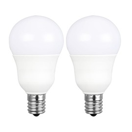 LIDESENMO 2-Pack E17 Intermediate Base LED Ceiling Fan Light Bulbs, A15 5W (40-Watt Equivalent) G14 Globe Light Bulbs, Non-Dimmable, Chandelier Lighting Globe Bulb (Daylight White 5000K)