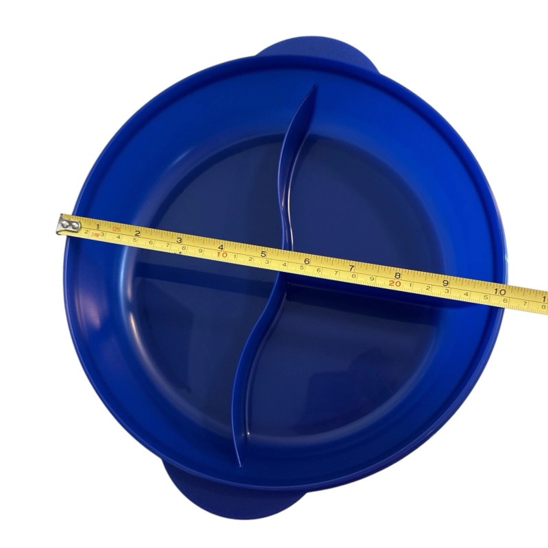 Tupperware CrystalWave Plus Divided Dinner Microwaveable 5 3/4 C Blue