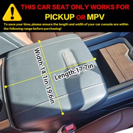 Console Dog Car Seat with Safety Leash for Large Armrest Lid– Booster Seat for Small & Medium Dogs (Up to 25 lbs), Pet Travel Safety Seat with Storage Pockets & Detachable Dog Seat (Large Size)