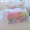 chovy Faux Fur Plush Tie-Dyed Pink Comforter Sets King -