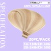 EINbeauty Tape Extensions Real Hair 20 Pieces Extensions Real Hair