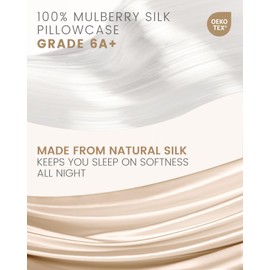 THXSILK Set of 2 100% Mulberry Silk Pillowcases for Hair and Skin Health, 19 Momme Soft and Smooth Pillowcases with Hidden Zipper, Both Sides Premium Grade 6A+ Silk (Standard 20"x26", Beige)