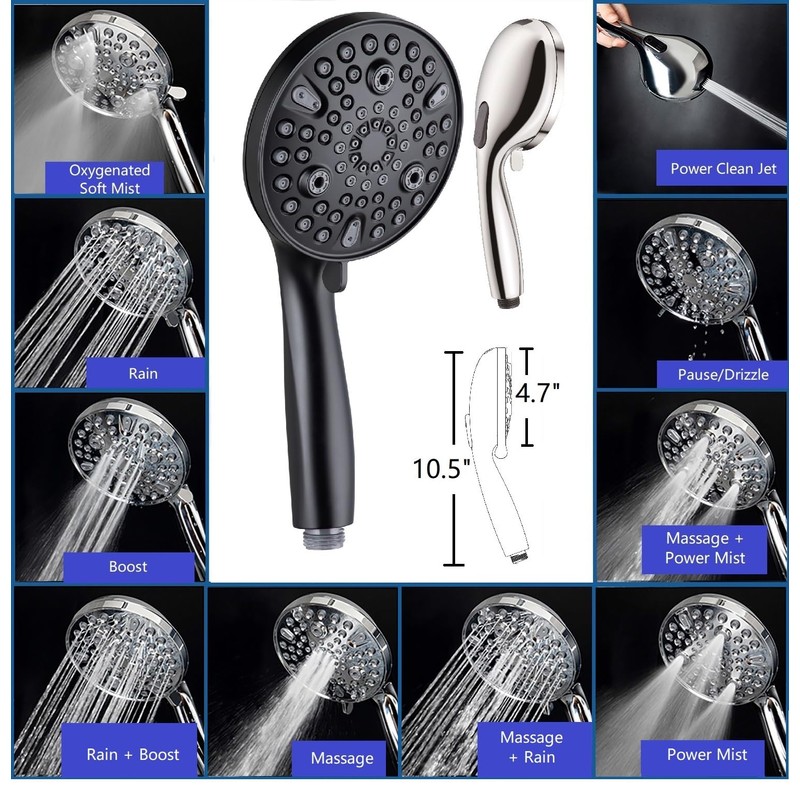 Ana Bath 7" Rain Shower with Handheld Combo with 5-ft