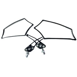 MotorToGo 1Pair Black and Carbon Fiber look Motorcycle Pentagon Mirrors Compatible for 1991 Yamaha FZR600R Vance and Hines Replica, Large, MR306F-Y1-1991FZR600RVanceandHinesReplic
