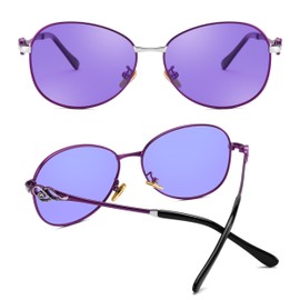 FEISEDY Oval Rhinestone Sunglasses Women Retro Metal Photochromic Sunglasses Classic Vintage UV400 Protection B1119