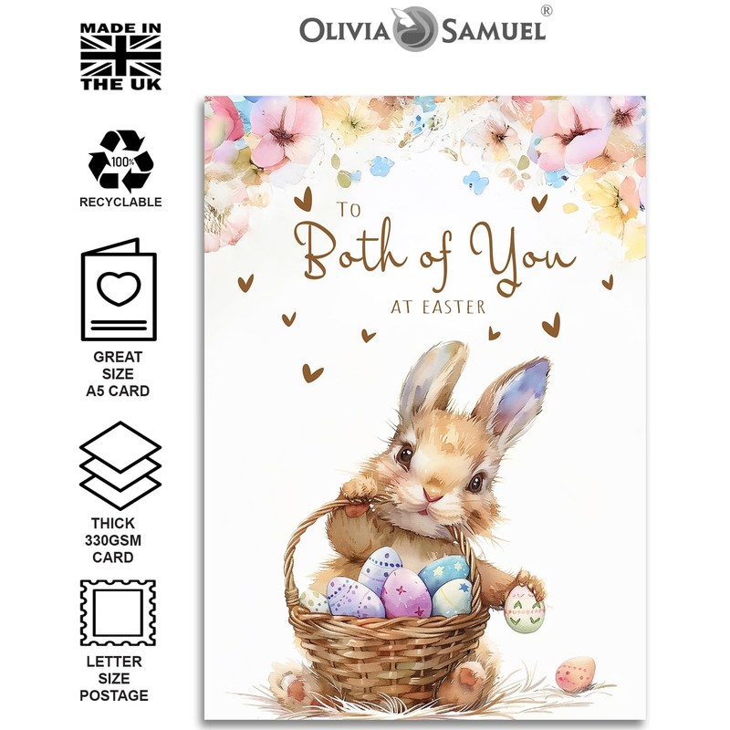 Both of You Easter Card - Bunny with Easter Eggs