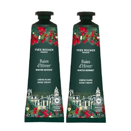 Yves Rocher Duo de Crema de manos Bayas De Invierno - Edición limitada, regalo de Navidad y Año Nuevo, aroma sutil a vainilla espumosa, 1.0 fl oz./1 o
