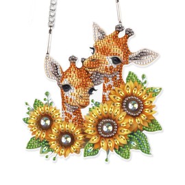 AiYuanzsh Sunflower Giraffe 5D DIY Diamond Art Painting Hanging Kits Creative Design Special Shaped Crystal Pendant Kits Home Decoration Ornament