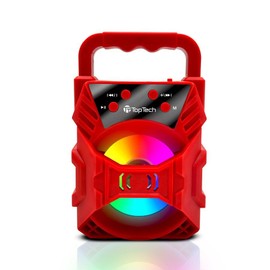 Top Tech Audio Blade-4 Bluetooth Portable Speaker, Louder Volume, Crystal Clear Stereo Sound, Rich Bass, 100 Foot Wireless Range, Microphone Input (Red)