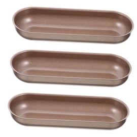 Gatuida 3Pcs Non Stick Hot Dog Baking Mold Toast Pan for Long Breads Cakes Roasting Versatile Kitchen Baking Tool for Oven Freezer Use