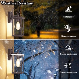 BesLowe 2-Pack Outdoor Wall Light Fixtures, 15" Exterior Lighting Fixtures Wall Mount, Waterproof Porch Lights Outdoor Wall Sconces Lanterns, Modern Outside Lights for House Front Door Garage, Brown