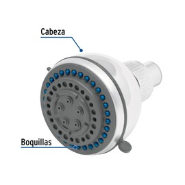 Foset Aqua R-508S, Regadera plástica, 5 funciones, sin brazo, Aqua