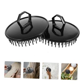 VICASKY 1set Portable Hair Wash Brush Hair Brush Shampoo Large Brushes for Hair Massaging Hairbrush Bristle Scrub Travel Curved Massage Head Scalp Black Plastic 10pcs