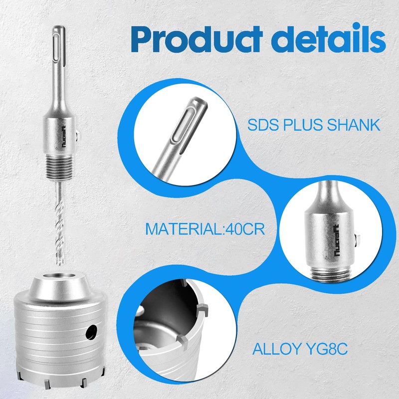 Nucraft SDS Plus Hollow Drill Bit 68 mm 4 Cutting