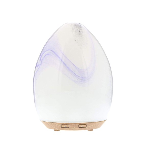 Now Foods Essential Oils, Ultrasonic USB Glass Swirl Aromatherapy Oil Diffuser, 1 Unit